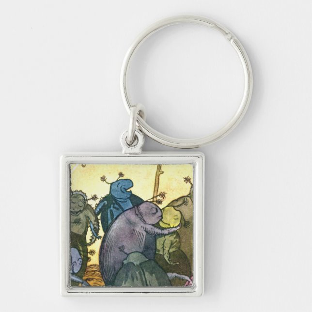 Beetles Celebrating Midsummer Keychain (Front)