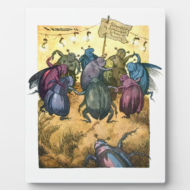 Beetles Celebrating Midsummer Plaque (Front)