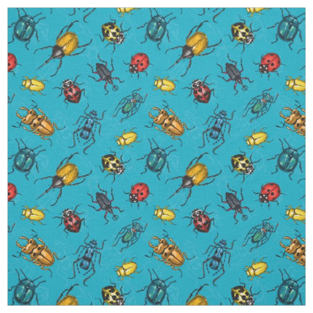 Beetles Fabric (Swatch)