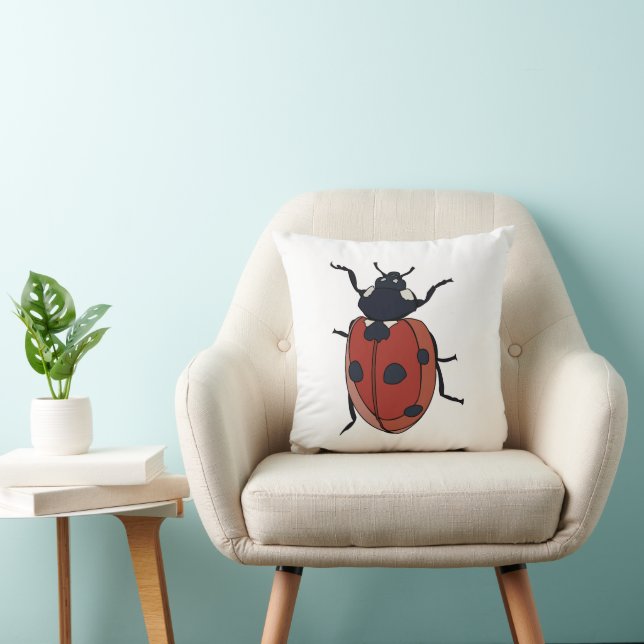 Beetles Insect Ladybug Beetles Throw Pillow (Chair)