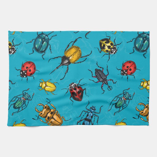 Beetles Kitchen Towel (Horizontal)