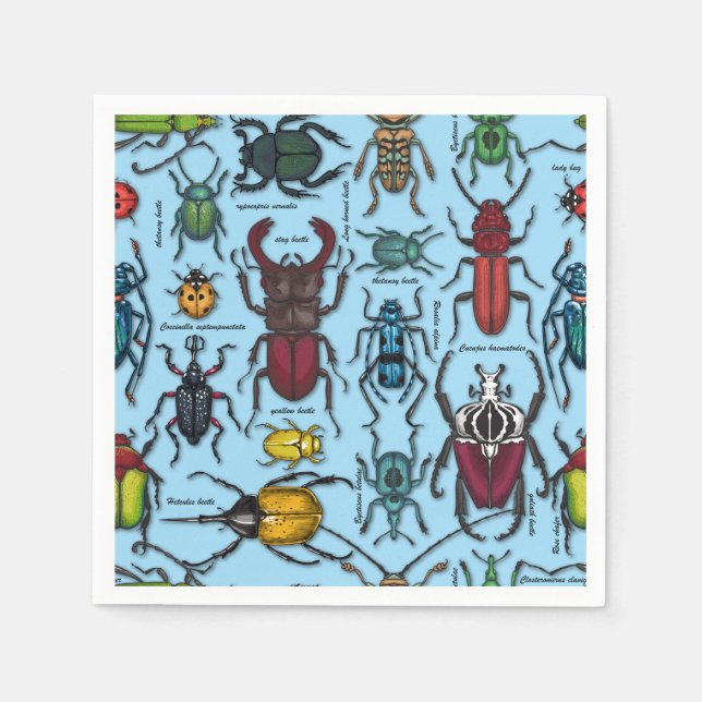 Beetles on blue napkins (Front)