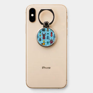 Beetles on blue phone ring stand