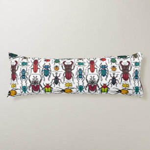 Beetles on white body pillow