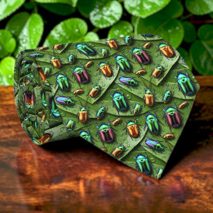 Beetles Pattern Custom Necktie