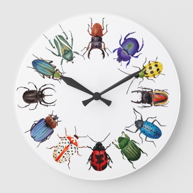 Beetles Round Clock (Front)