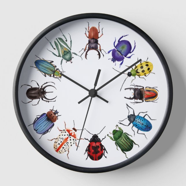 Beetles Round Clock (Front)