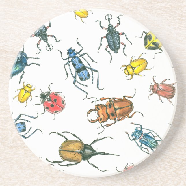 Beetles Sandstone Coaster (Front)