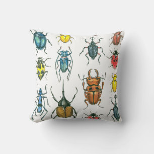 Beetles Throw Pillow