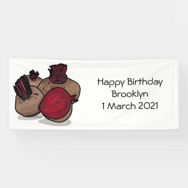Beetroot cartoon illustration banner (Horizontal)