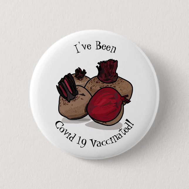Beetroot cartoon illustration button (Front)
