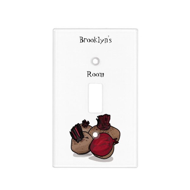 Beetroot cartoon illustration light switch cover (Front)