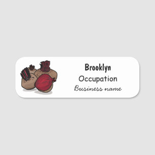 Beetroot cartoon illustration name tag