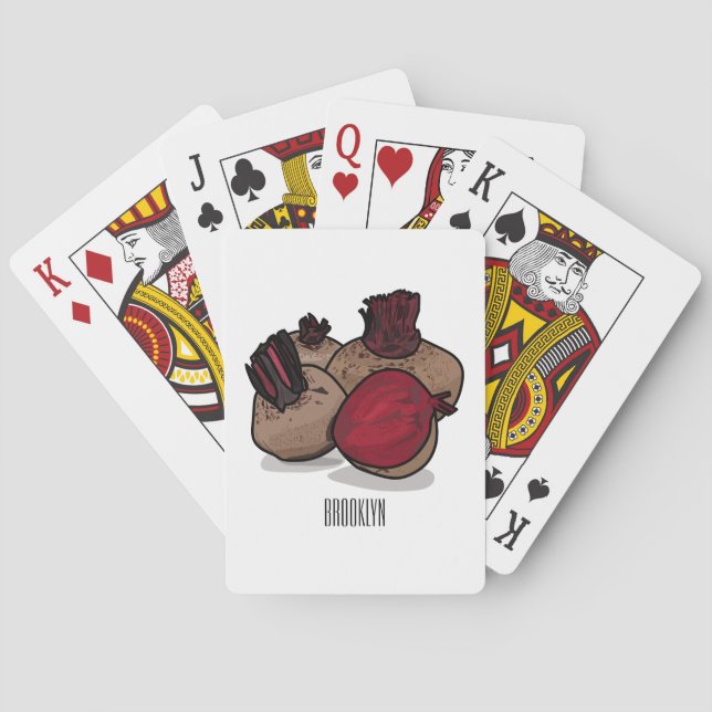 Beetroot cartoon illustration  poker cards (Back)