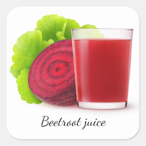 Beetroot juice square sticker