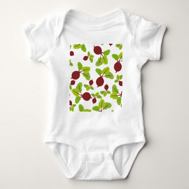 Beetroot Pattern Baby Bodysuit (Front)