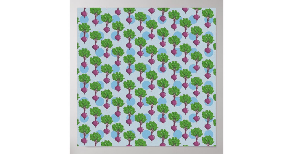 Vitroot Poster Beetroot Pattern Beets Poster | Zazzle