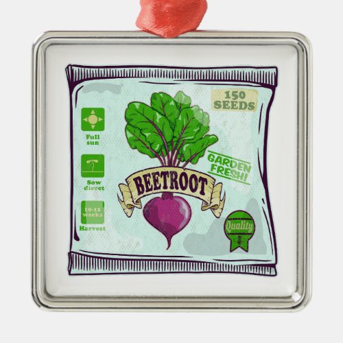 Beetroot seeds packet vegetables metal ornament