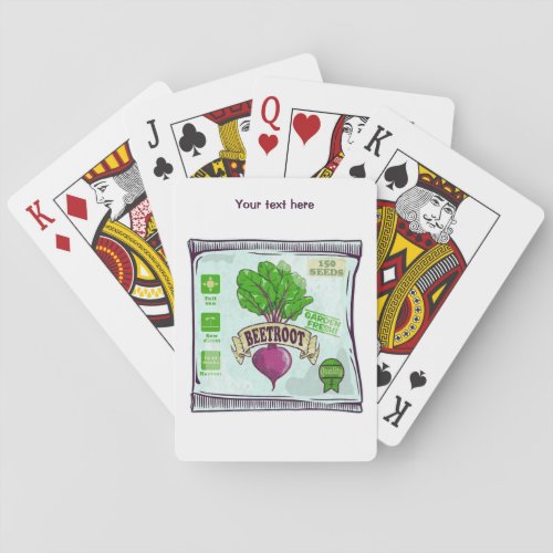 Beetroot seeds packet vegetables poker cards