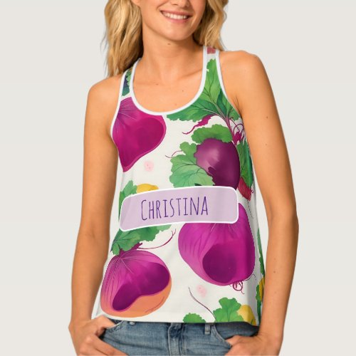 Beetroot Watercolor Colorful Personalized Pattern Tank Top