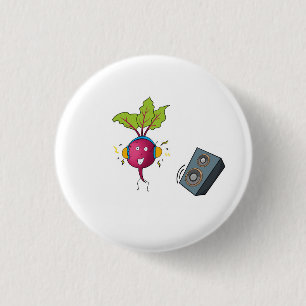 Beets, beats, music, dj themed button