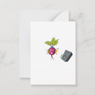 Beets, beats, music, dj themed note card