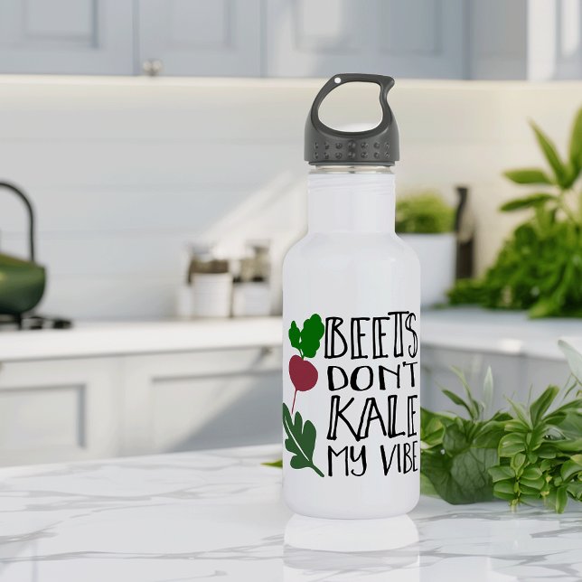 Beets Don't Kale My Vibe Stainless Steel Water Bottle (Creator Uploaded)