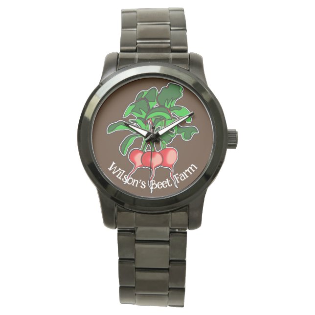 Beets Farmer Farm Name Gardener Watch (Front)