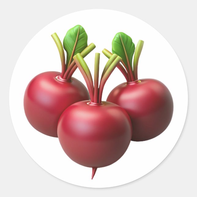Beets Plastic 3D – Glossy Round Label (Front)
