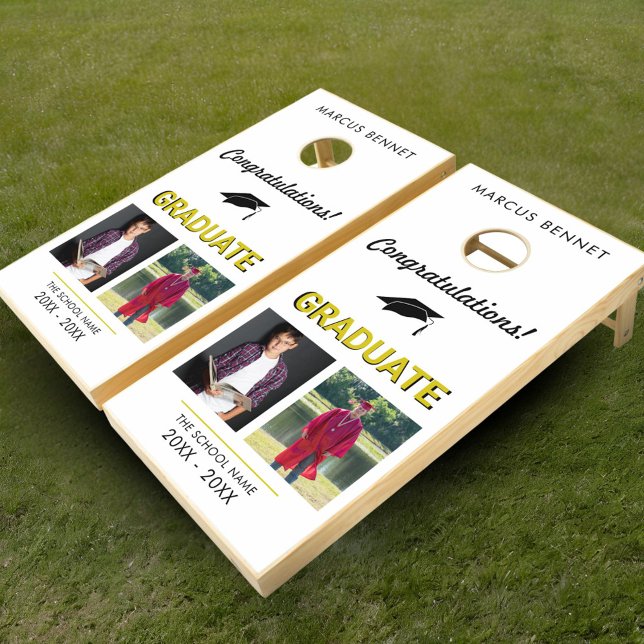 Before After Graduate Photo Graduation Photo Cornhole Set (Creator Uploaded)