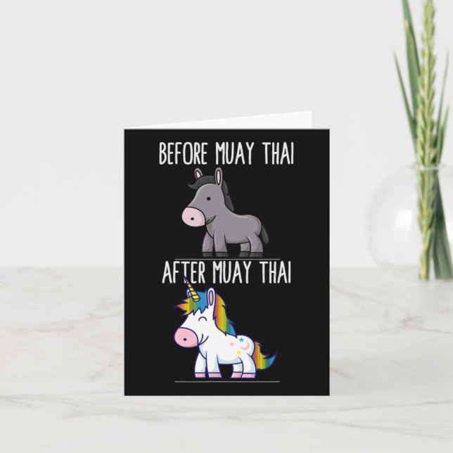 Before After Muay Thai Unicorn Fighter Boxing  Card (Front)