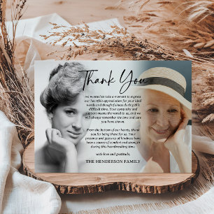 Before & After Photo Memorial Script Thank You Card