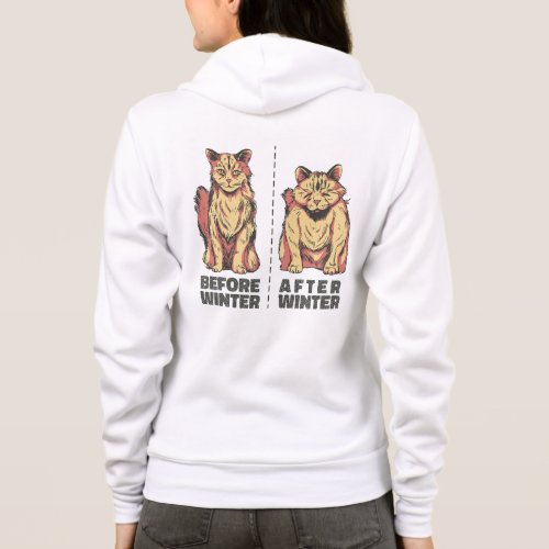 Before and after cats animal design hoodie