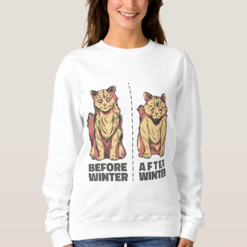 Before and after cats animal design sweatshirt