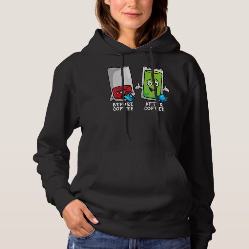 Before And After Coffee Funny Battery Hoodie