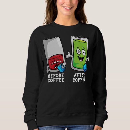 Before And After Coffee Funny Battery Sweatshirt