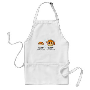 Before and After Going To Grandma Funny Nana Adult Apron