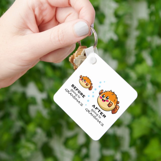 Before and After Going To Grandma Funny Nana Keychain (Hand)