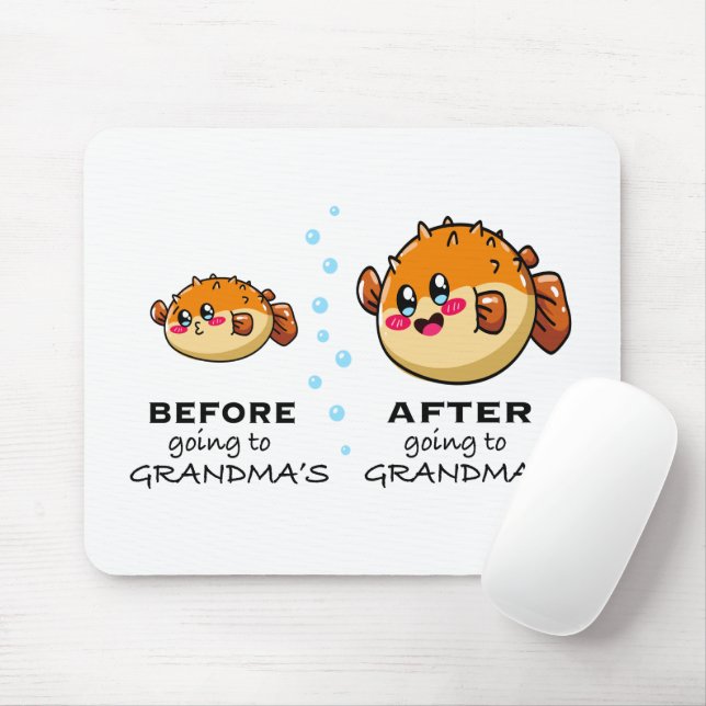 Before and After Going To Grandma Funny Nana Mouse Pad (With Mouse)