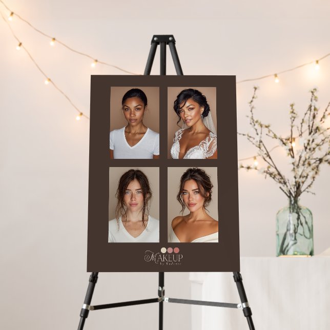 Before and After Makeup Artist Foam Board Sign (In Situ (Stand))