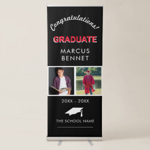 Before and After Photo Graduate Graduation Party Retractable Banner