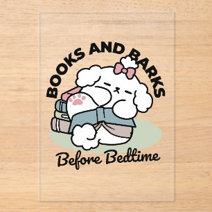 Before Bedtime with My Pup – Book and Dog Lover Acrylic Invitations