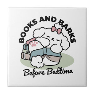Before Bedtime with My Pup – Book and Dog Lover Ceramic Tile
