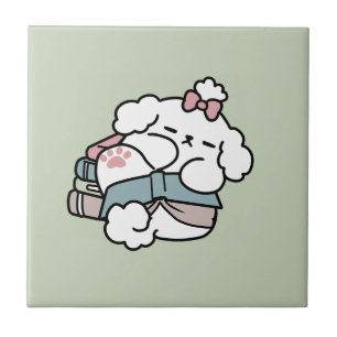 Before Bedtime with My Pup – Book and Dog Lover Ceramic Tile