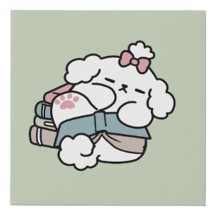 Before Bedtime with My Pup – Book and Dog Lover Faux Canvas Print