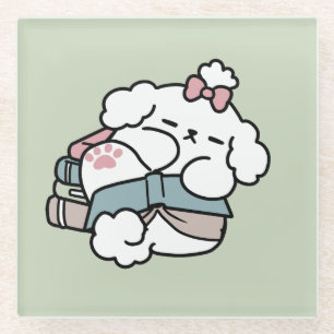 Before Bedtime with My Pup – Book and Dog Lover Glass Coaster