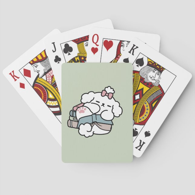 Before Bedtime with My Pup – Book and Dog Lover  Poker Cards (Back)