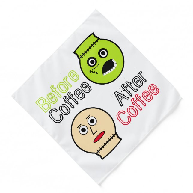 Before Coffee, After Coffee, Coffee Monster Bandana (Front)