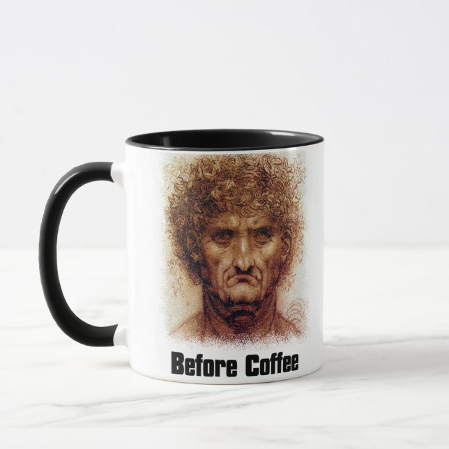 Before Coffee After Coffee - Da Vinci Mona Lisa Mug (Left)