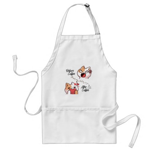 Before CoffeeAfter Coffee  Funny Cat Apron